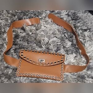 Studded Brown Belt Bag